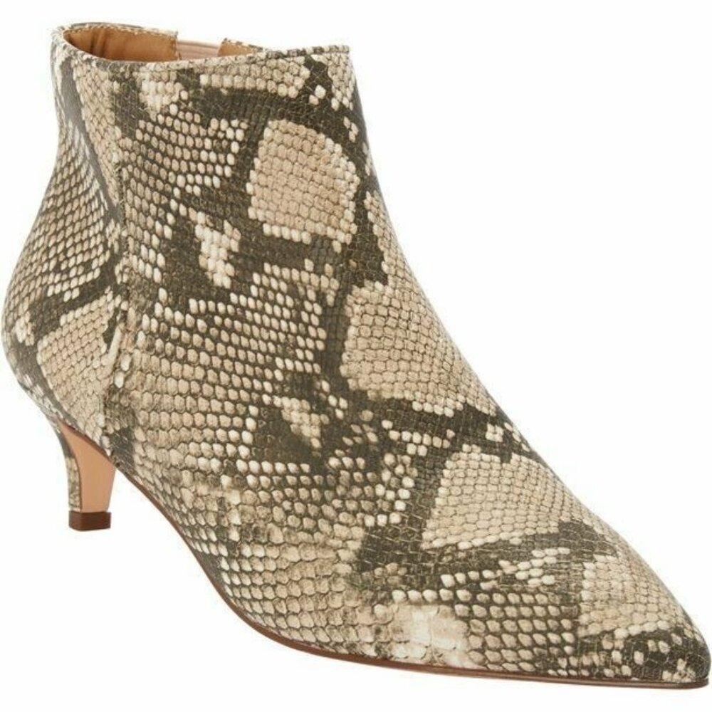 ComfortView Meredith Ankle Bootie Women Size 7 WW Snakeskin Print Kitten Heel - Picture 1 of 7